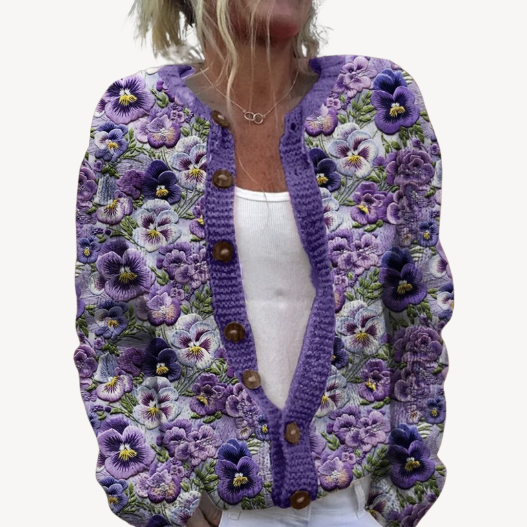 BerlinGlamour | Damesvest met bloemenborduursel 6