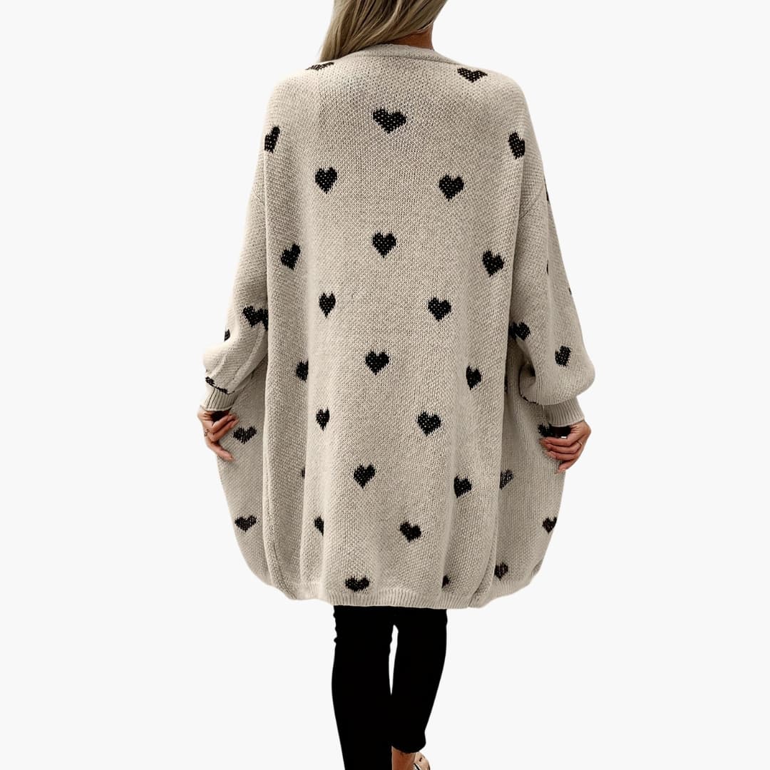 BerlinGlamour | Damesvest met knoopsluiting en hartjespatroon 2