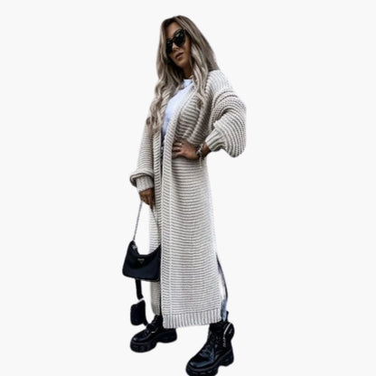 BerlinGlamour | Damesvest met lange mouwen, open voorkant en geribbelde manchetten 1