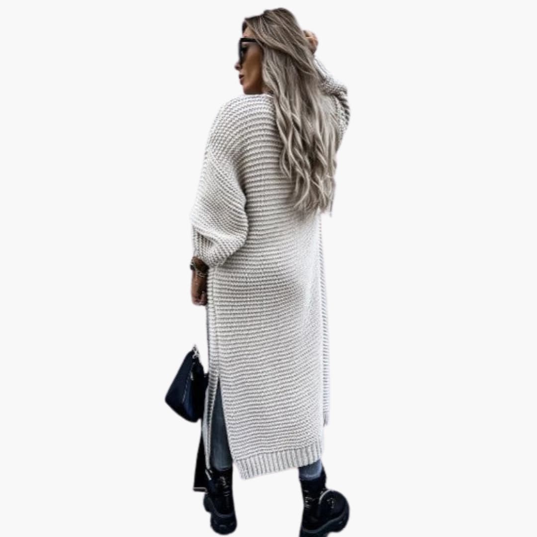 BerlinGlamour | Damesvest met lange mouwen, open voorkant en geribbelde manchetten 2