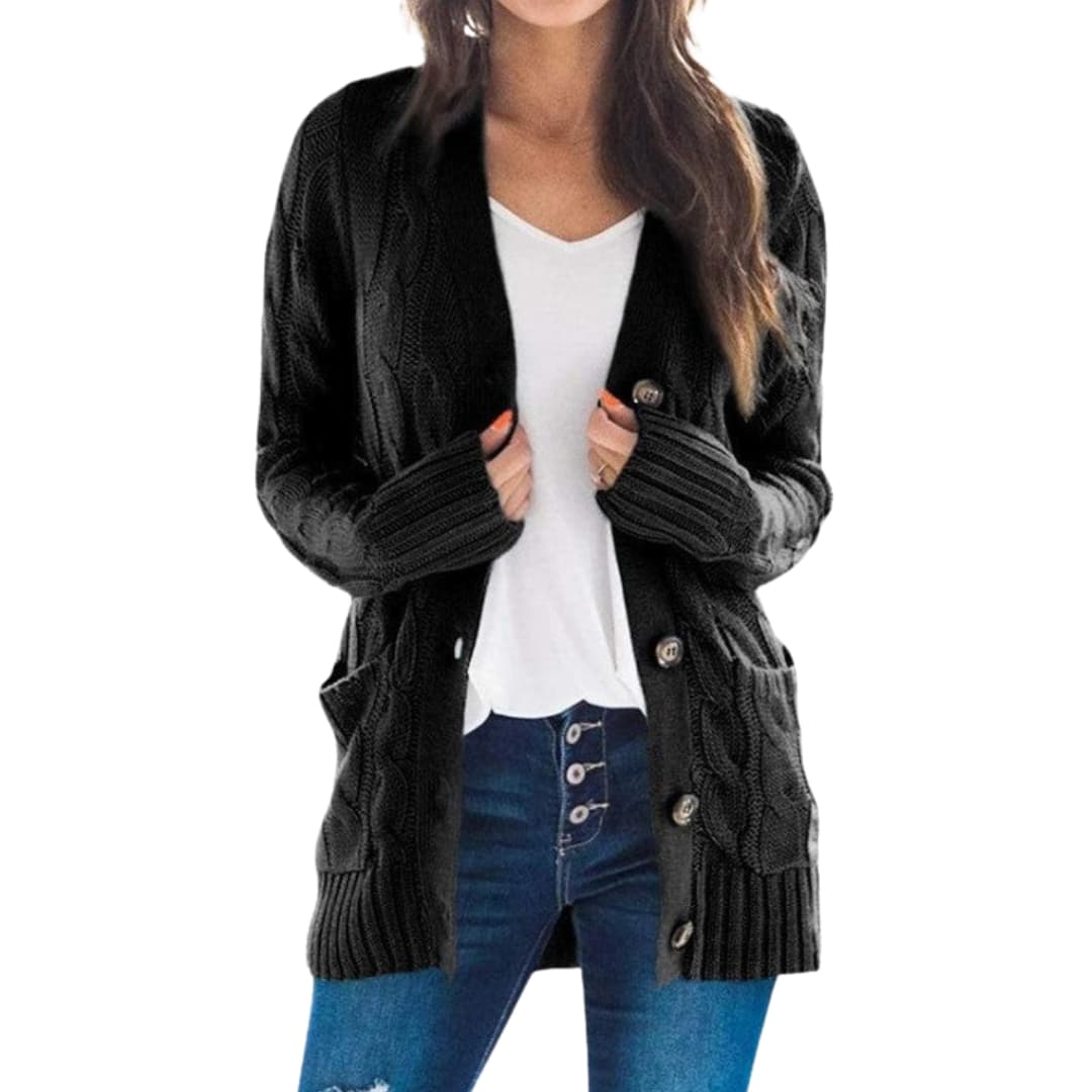 BerlinGlamour | Damesvest met lange mouwen en rechte zoom 1