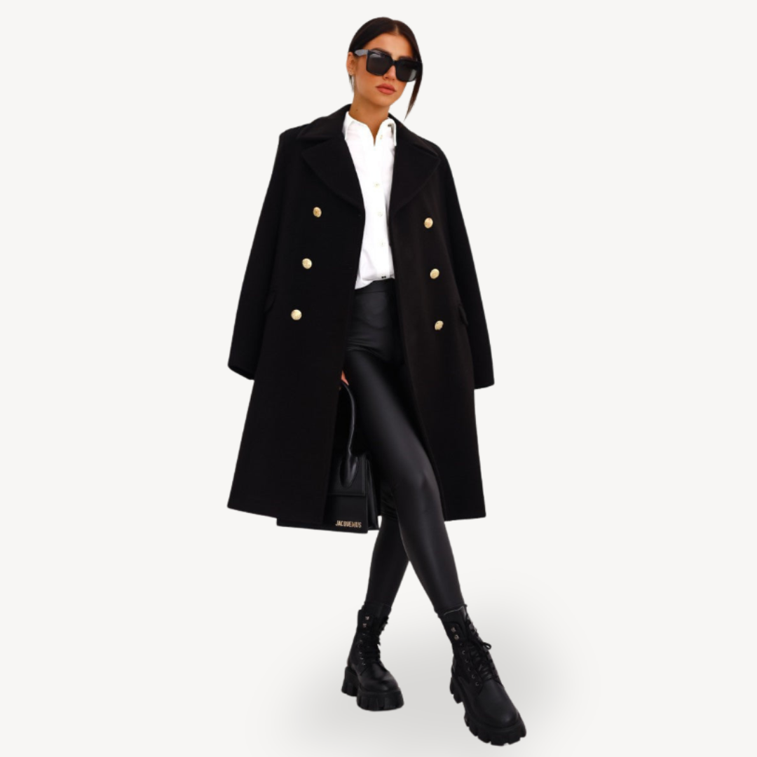 BerlinGlamour | Dubbelrijs wollen jas voor dames 3