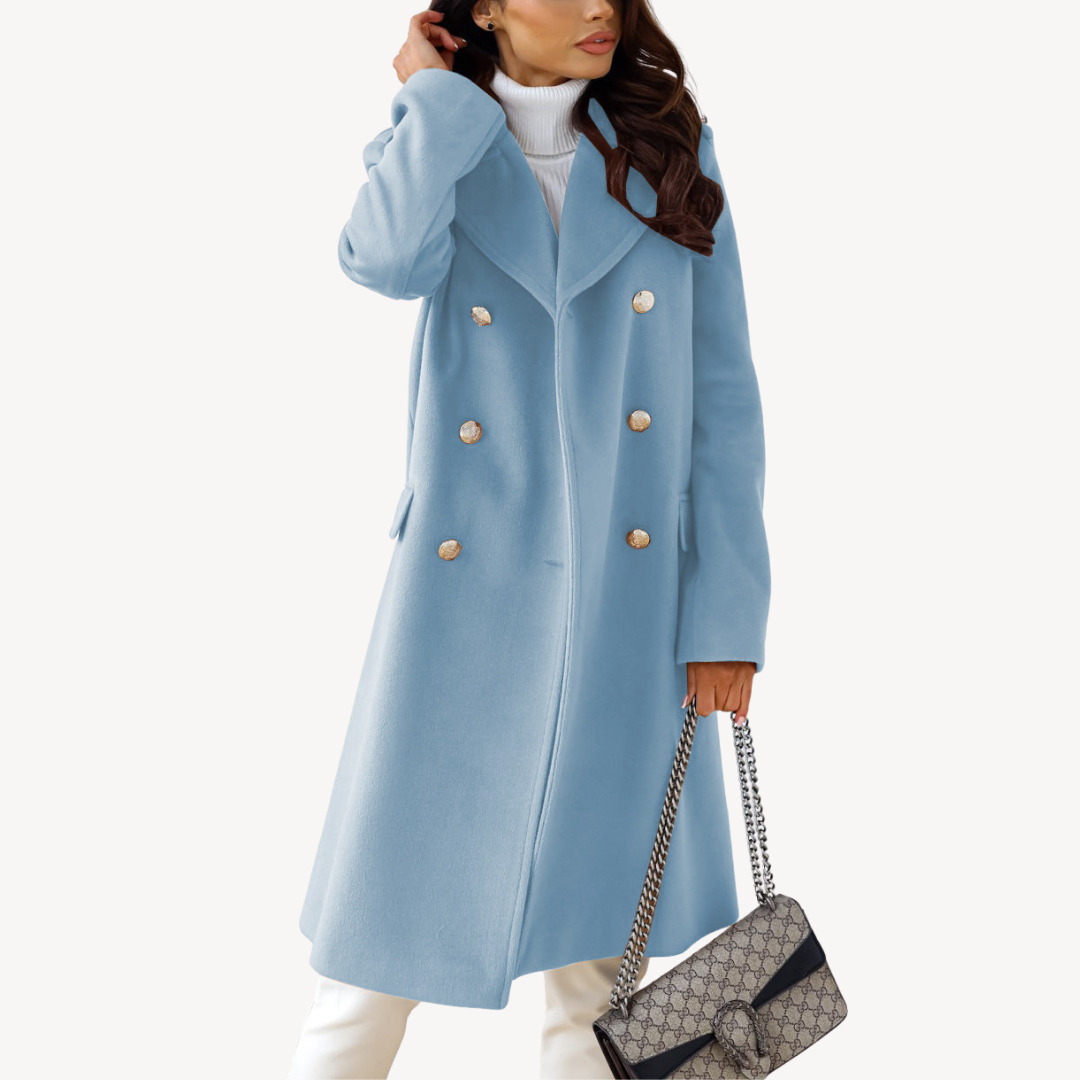 BerlinGlamour | Dubbelrijs wollen jas voor dames 8