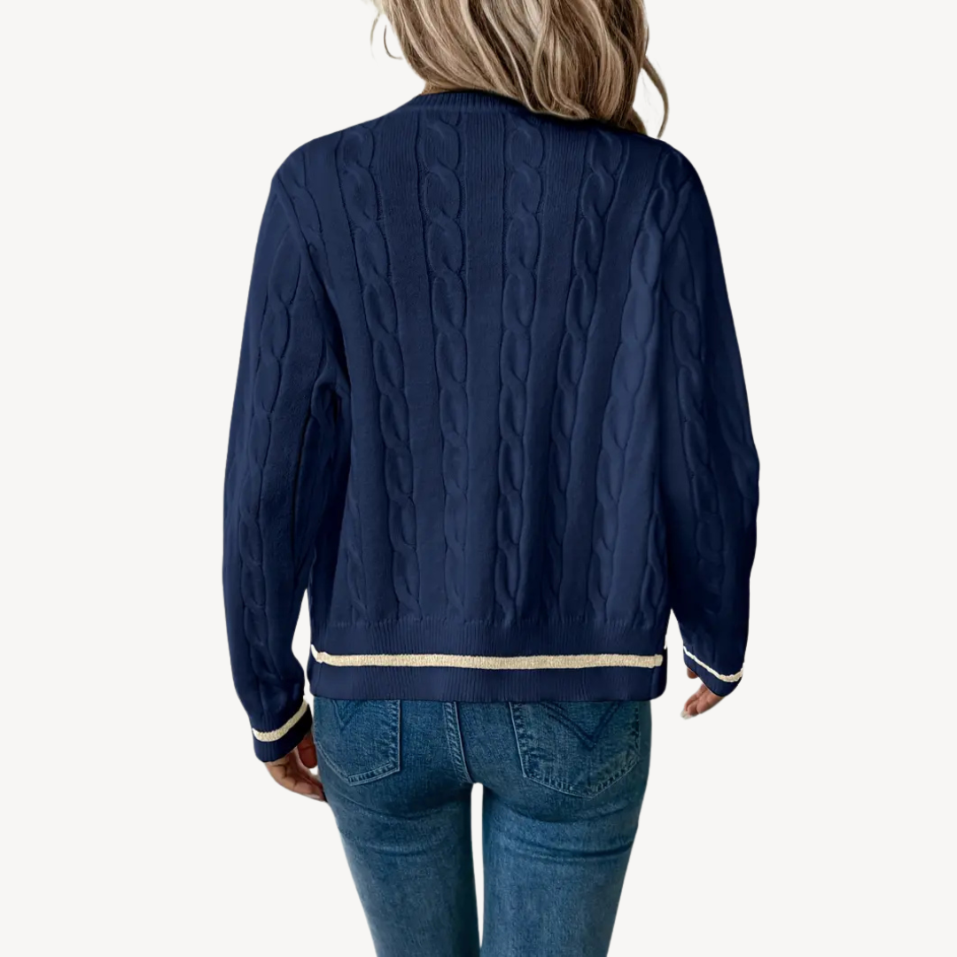 BerlinGlamour | Eenvoudig vest met lange mouwen voor dames 1