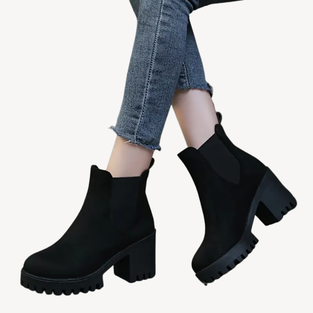 BerlinGlamour | Elegante Chelsea boots met een dikke hak voor dames 0