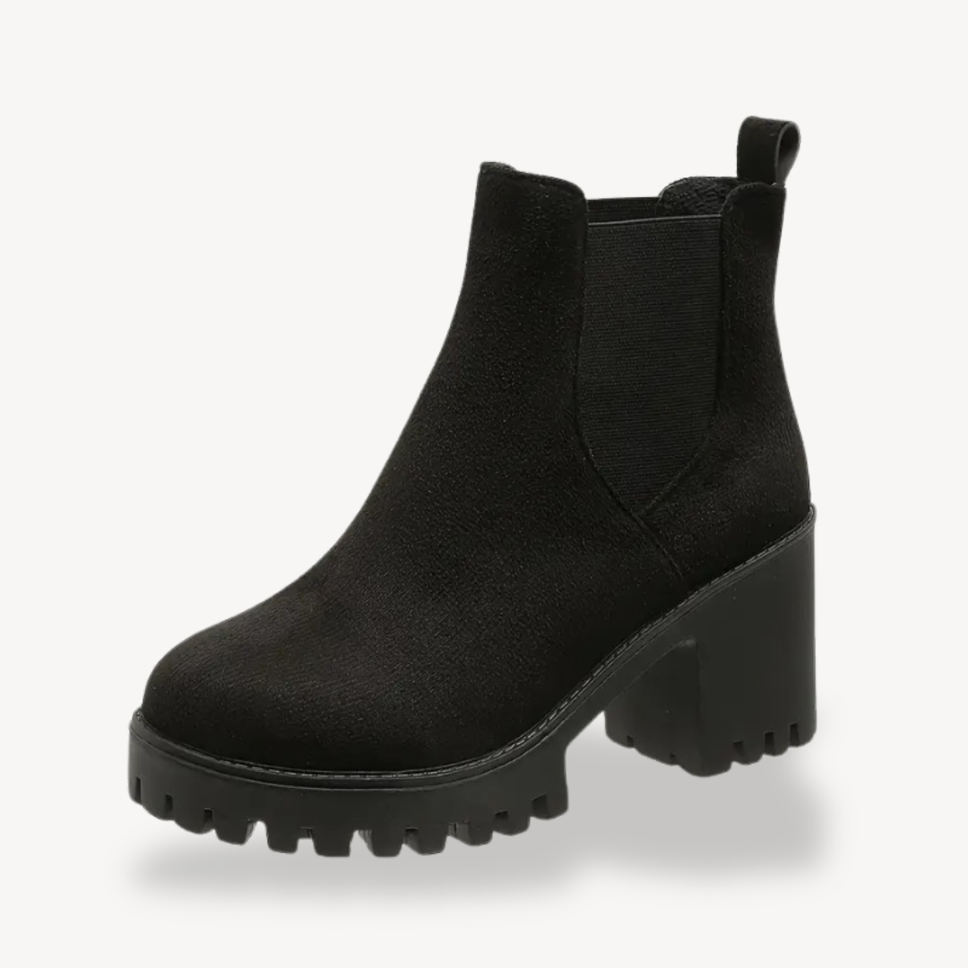 BerlinGlamour | Elegante Chelsea boots met een dikke hak voor dames 1