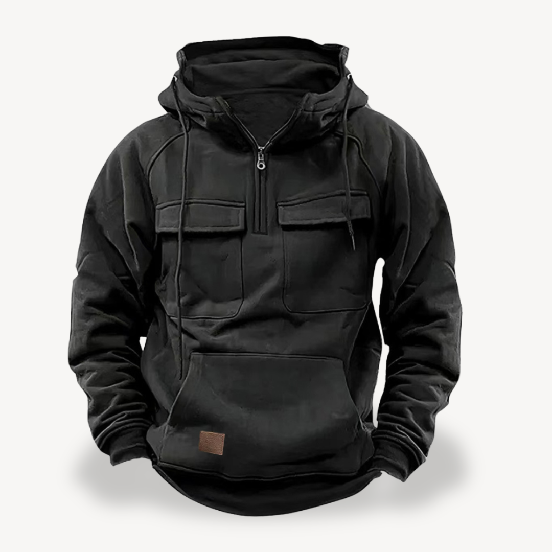 BerlinGlamour | Fleece cargo hoodie voor heren 1