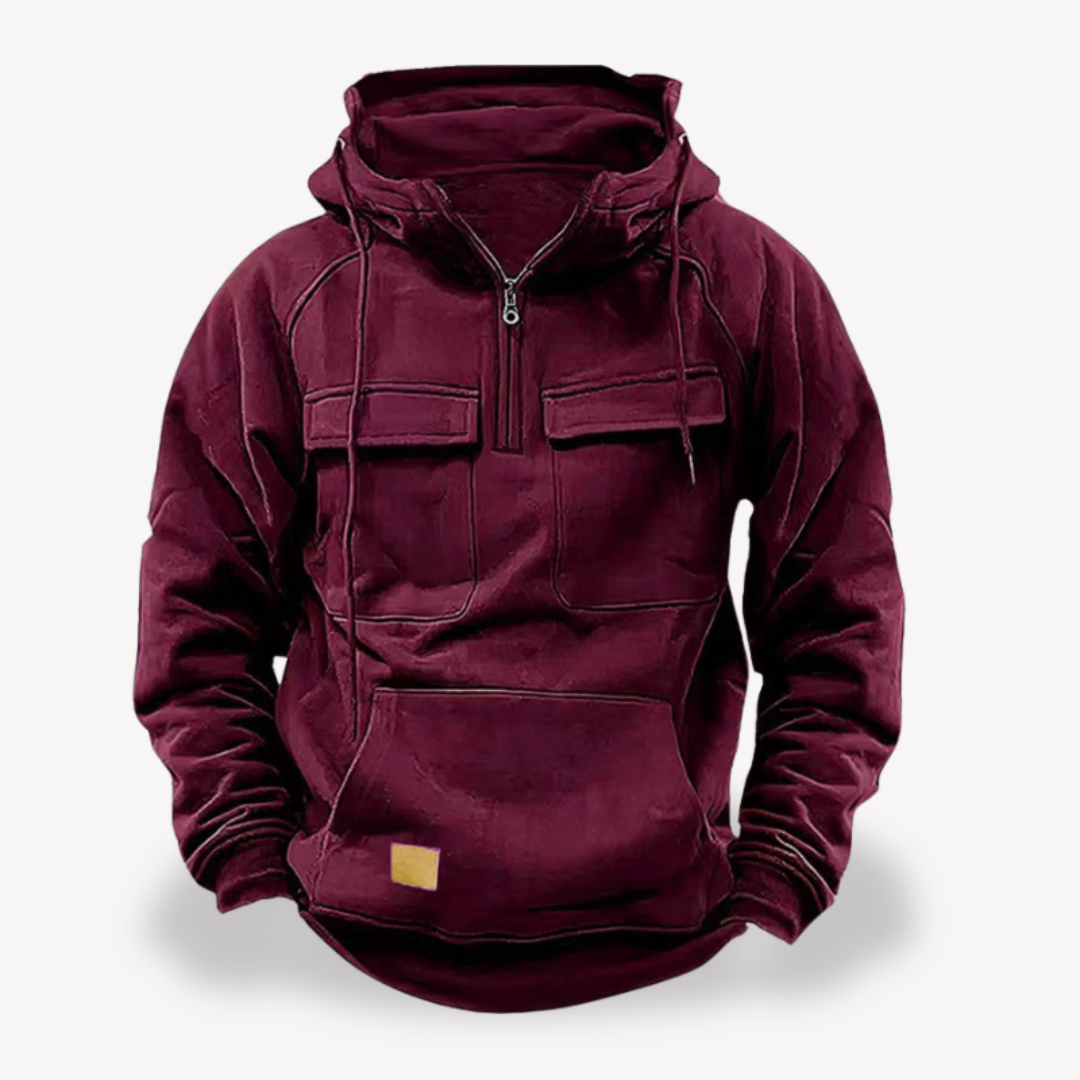BerlinGlamour | Fleece cargo hoodie voor heren 4