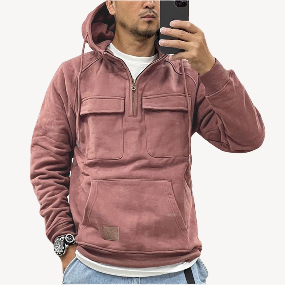 BerlinGlamour | Fleece cargo hoodie voor heren 8