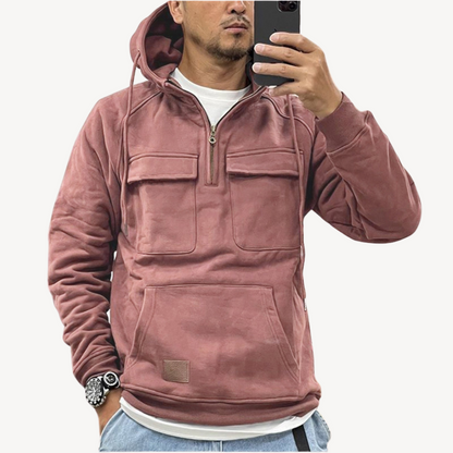 BerlinGlamour | Fleece cargo hoodie voor heren 8