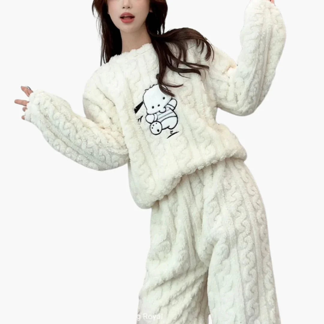 BerlinGlamour | Fleece pyjamaset voor dames 7