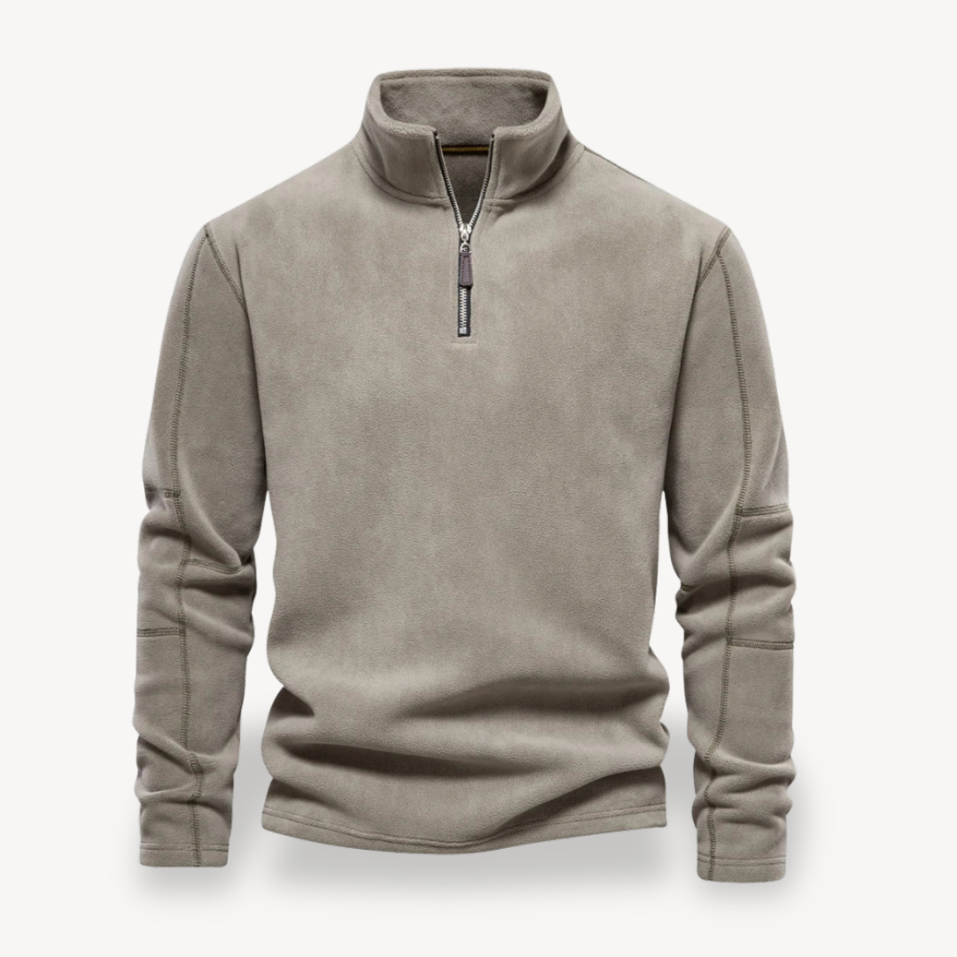 BerlinGlamour | Fleece sweatshirt met rits voor heren 1