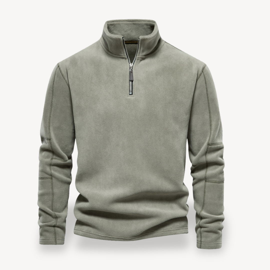 BerlinGlamour | Fleece sweatshirt met rits voor heren 2