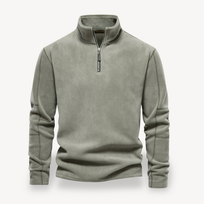 BerlinGlamour | Fleece sweatshirt met rits voor heren 2