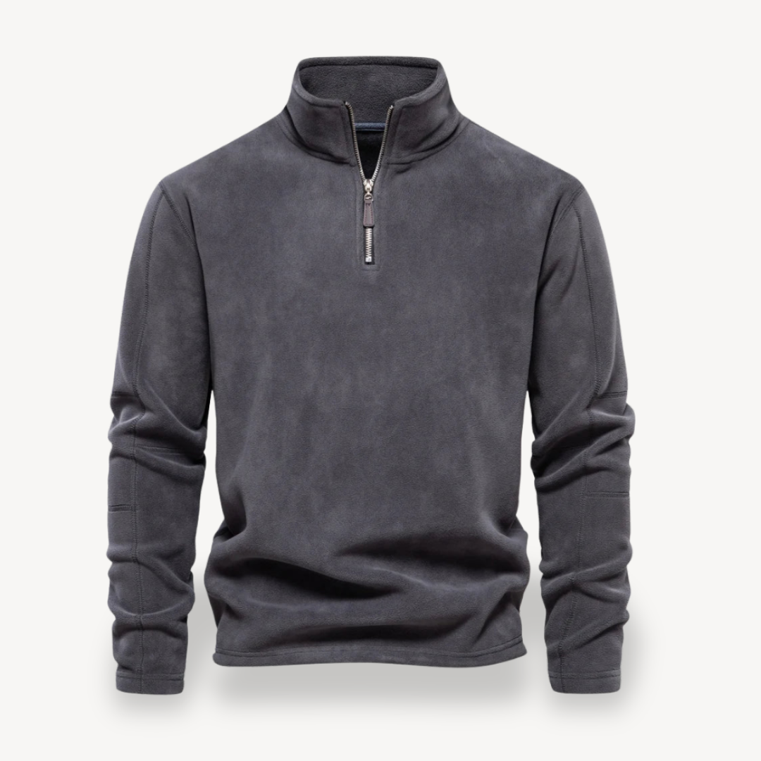 BerlinGlamour | Fleece sweatshirt met rits voor heren 3
