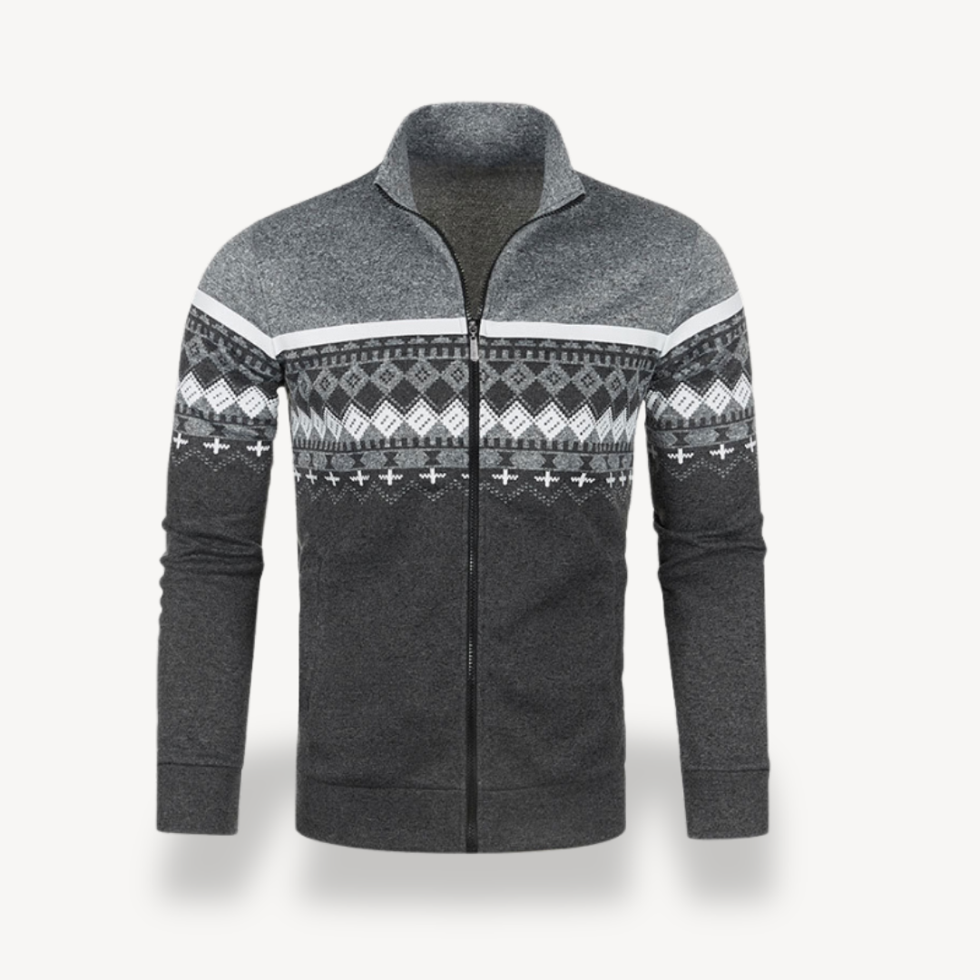 BerlinGlamour | Gebreid opstaand kraagjack voor heren 2