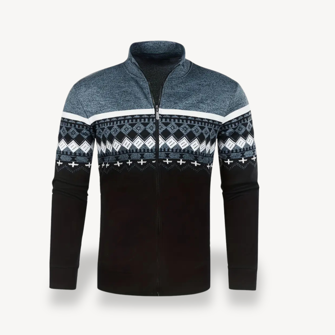 BerlinGlamour | Gebreid opstaand kraagjack voor heren 3