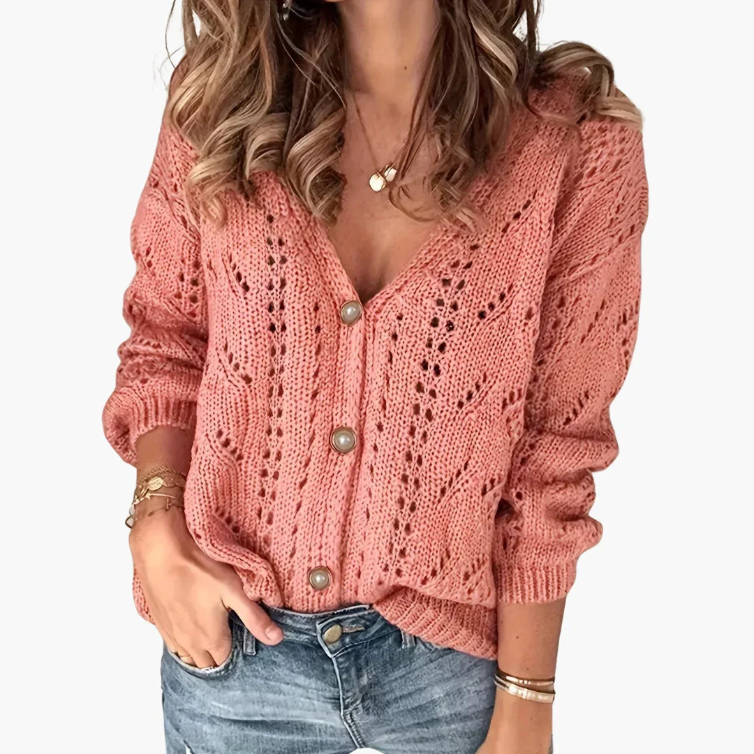 BerlinGlamour | Gebreid vest met knoopjes voor dames 0