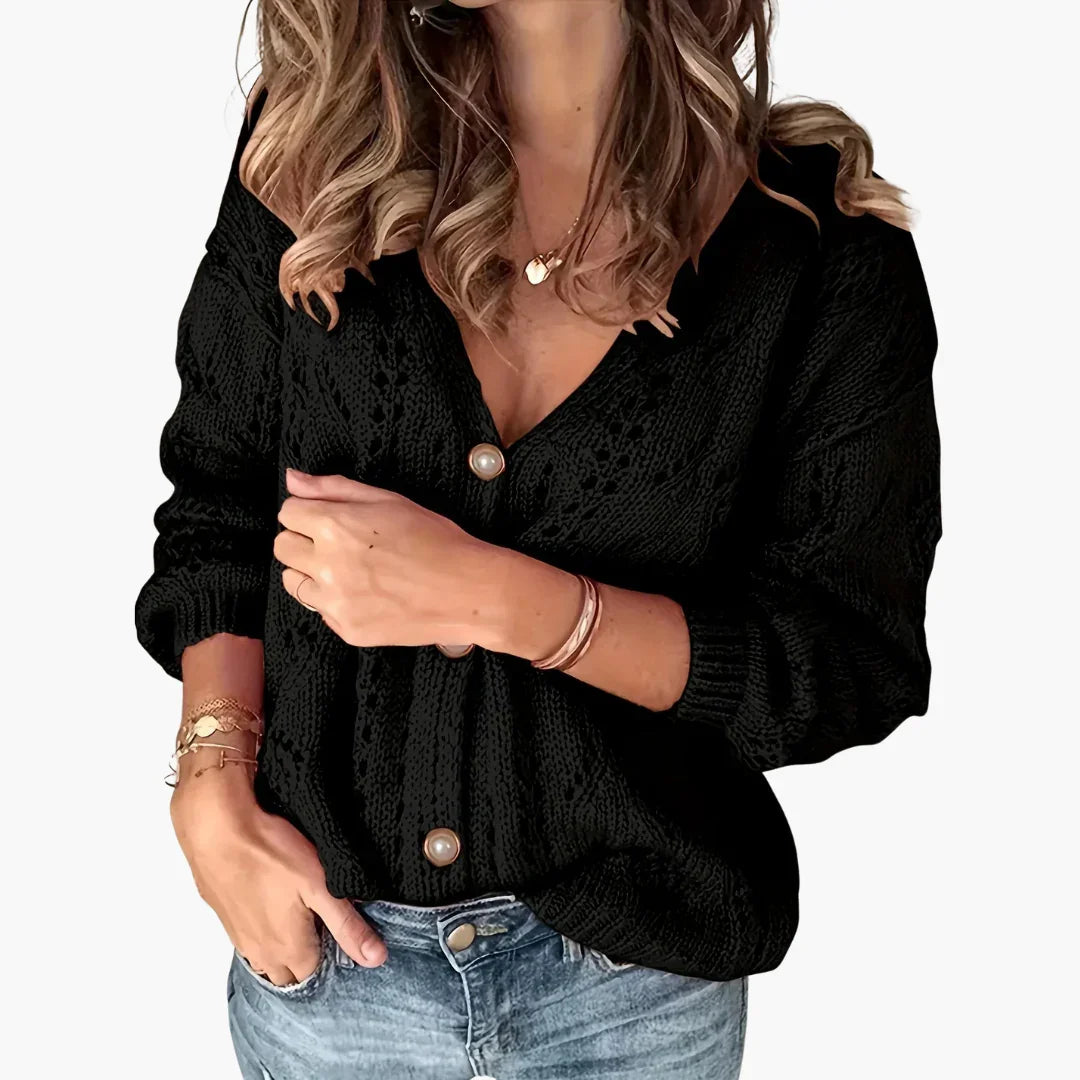 BerlinGlamour | Gebreid vest met knoopjes voor dames 3