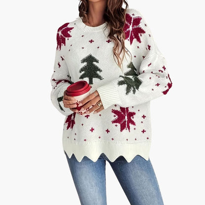 BerlinGlamour | Gebreide damestrui met feestelijk patroon 0