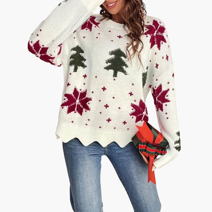 BerlinGlamour | Gebreide damestrui met feestelijk patroon 2