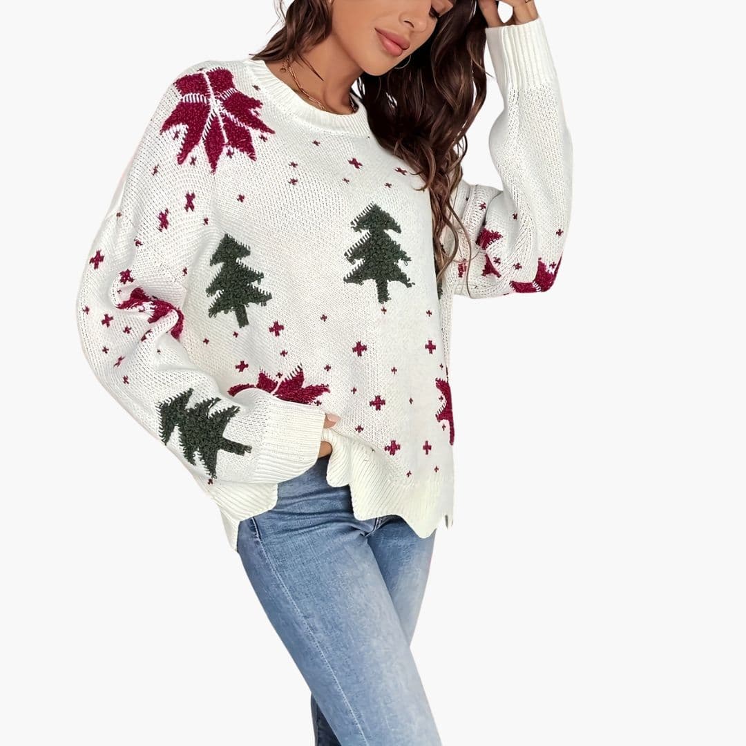 BerlinGlamour | Gebreide damestrui met feestelijk patroon 3