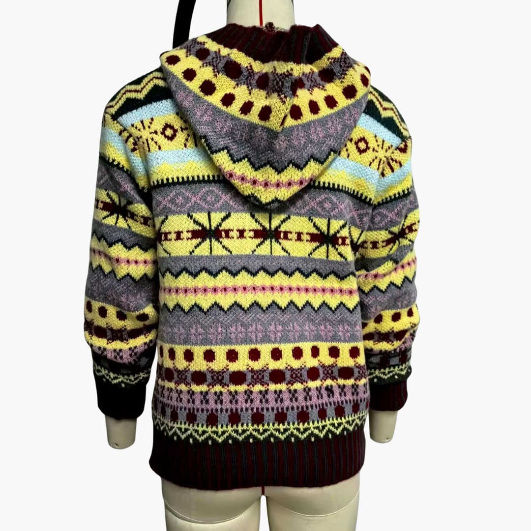 BerlinGlamour | Gebreide damestrui met ronde hals en patroonoppervlak 2