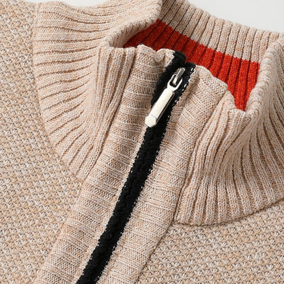 BerlinGlamour | Gebreide herentrui met rits en kraag 5