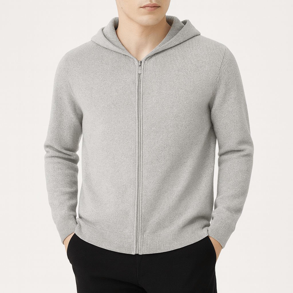 BerlinGlamour | Gebreide hoodie met rits 0