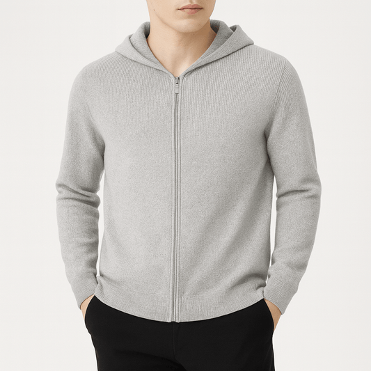 BerlinGlamour | Gebreide hoodie met rits 0