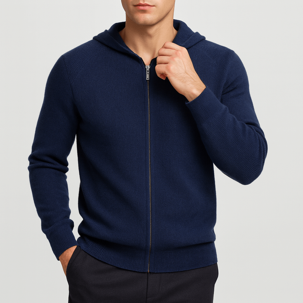 BerlinGlamour | Gebreide hoodie met rits 1