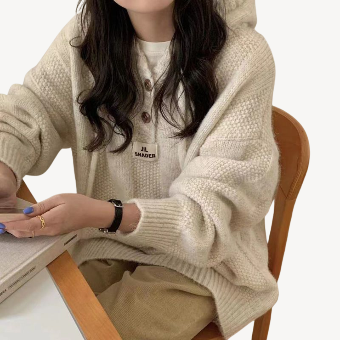 BerlinGlamour | Gebreide hoodie voor dames 2