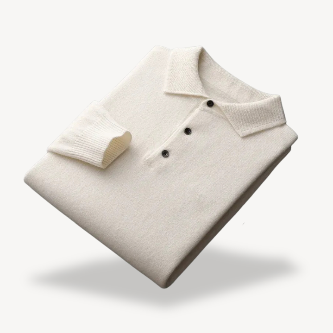 BerlinGlamour | Gebreide polo met lange mouwen voor heren 0