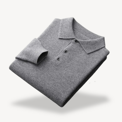 BerlinGlamour | Gebreide polo met lange mouwen voor heren 3