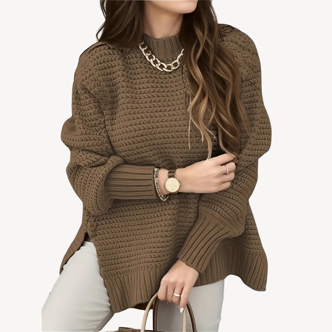 BerlinGlamour | Gebreide trui met textuur voor dames 0