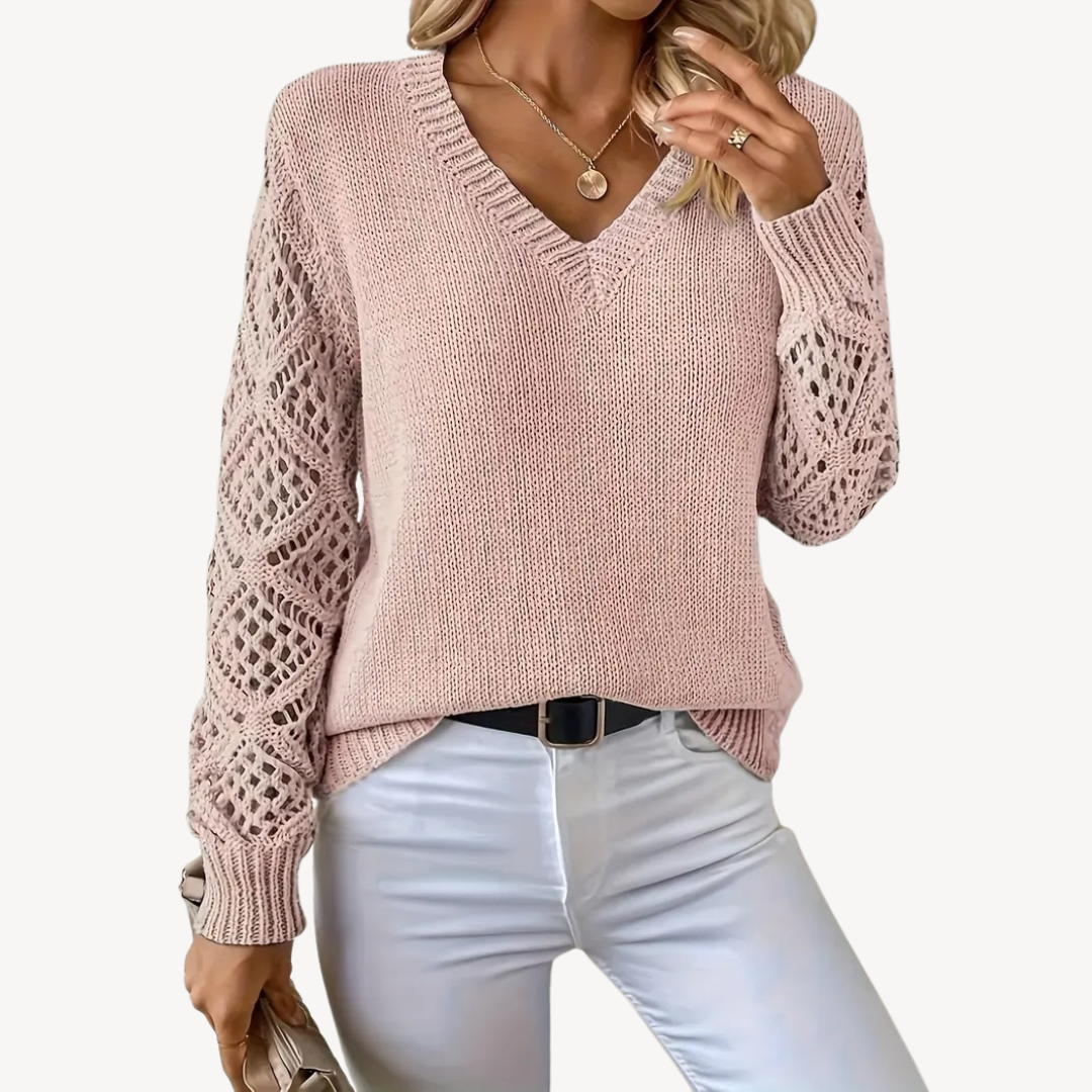 BerlinGlamour | Gehaakte V-hals trui voor dames 8