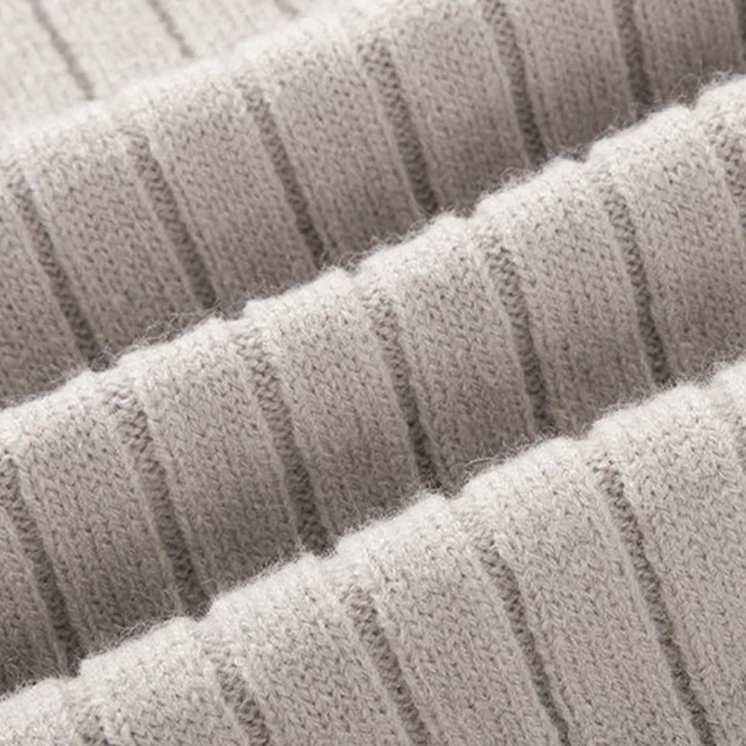 BerlinGlamour | Geribbelde trui met kwartrits voor heren 3