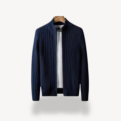 BerlinGlamour | Geribbelde trui met rits voor heren 0