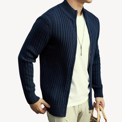 BerlinGlamour | Geribbelde trui met rits voor heren 3