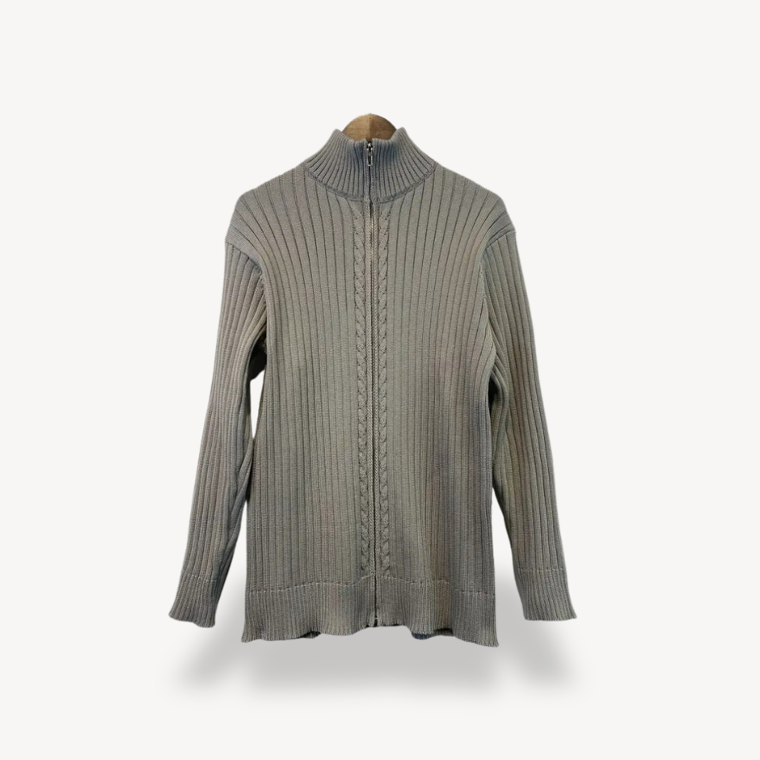 BerlinGlamour | Geribbelde trui met rits voor heren 4