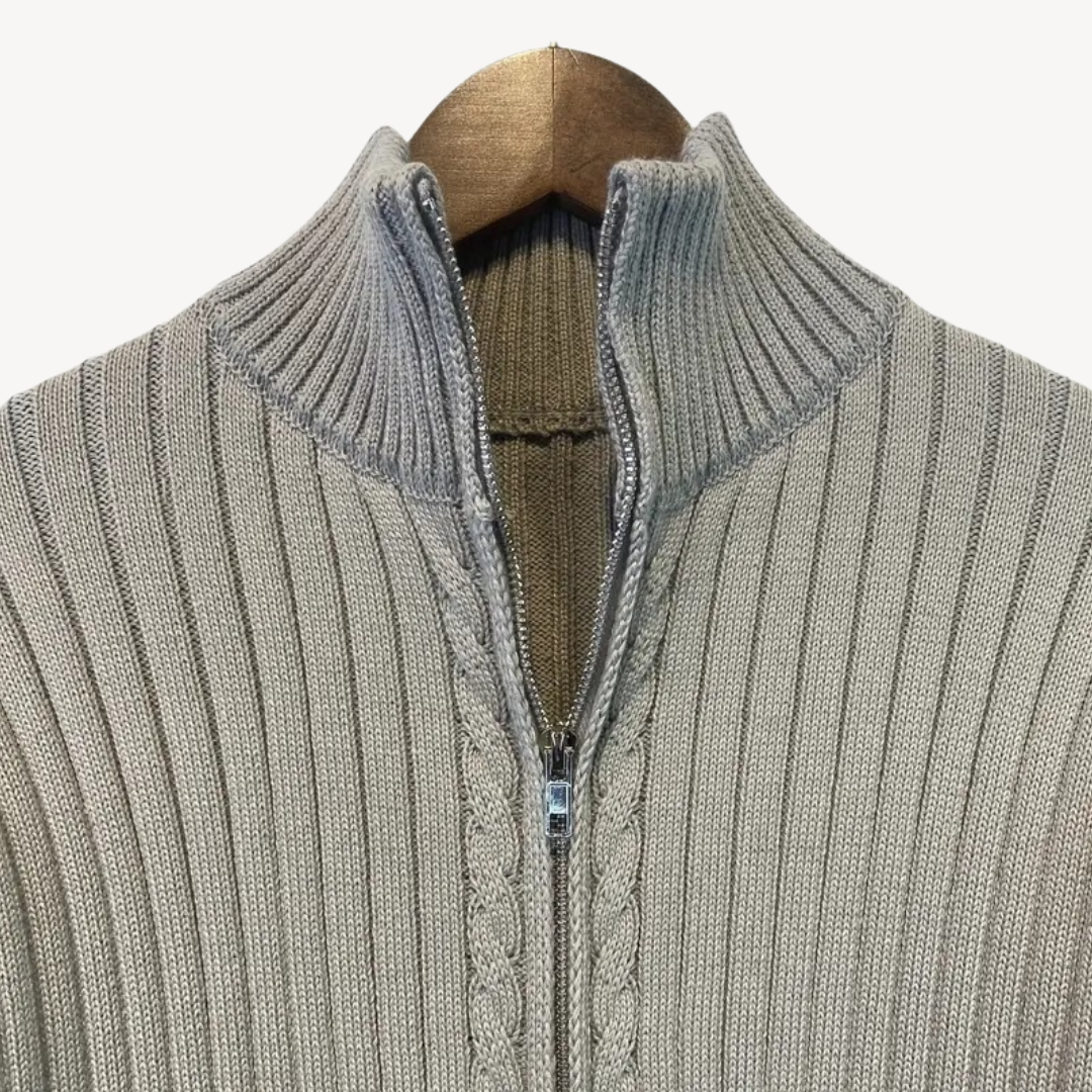 BerlinGlamour | Geribbelde trui met rits voor heren 5