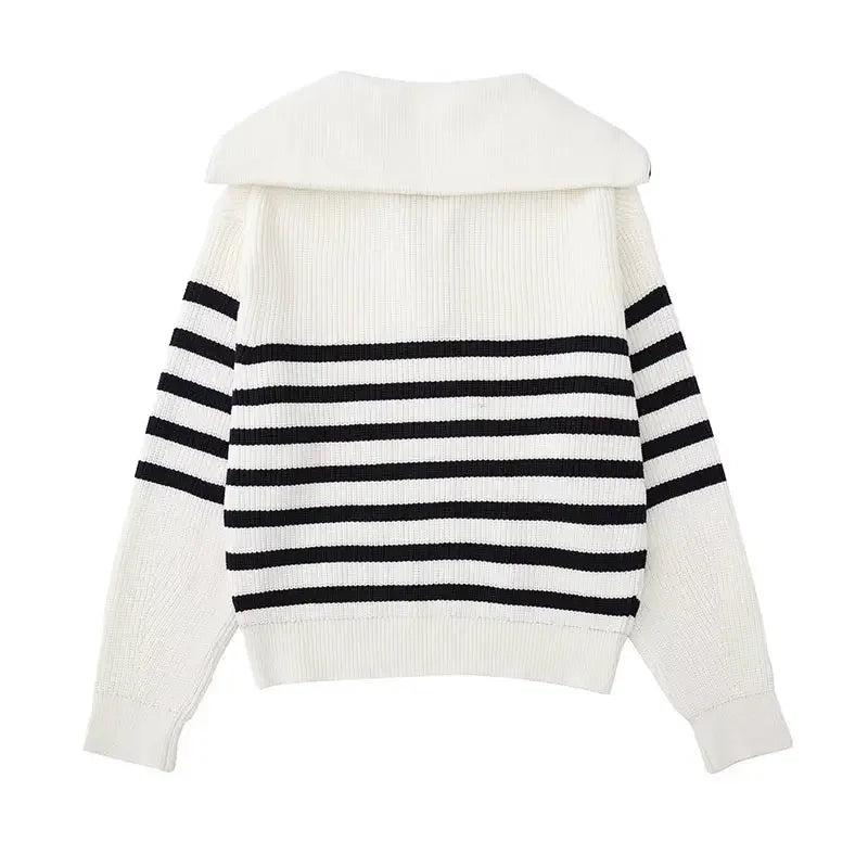 BerlinGlamour | Gestreepte damestrui met rits 7