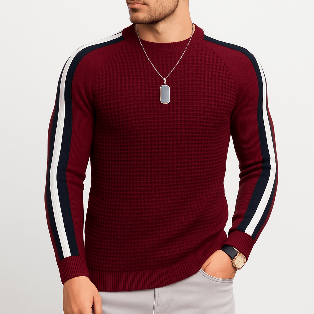 BerlinGlamour | Gestreepte gebreide trui 0