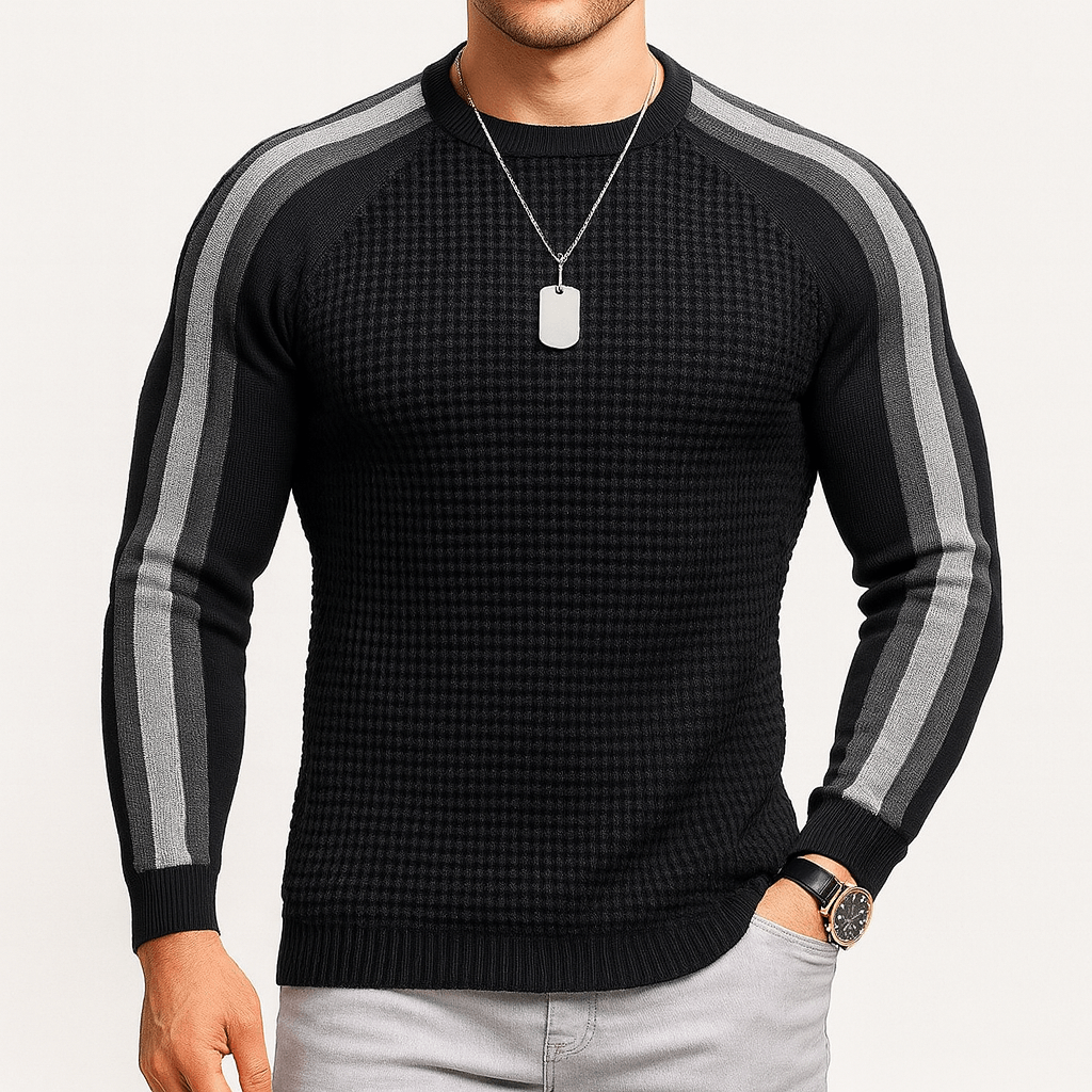 BerlinGlamour | Gestreepte gebreide trui 1