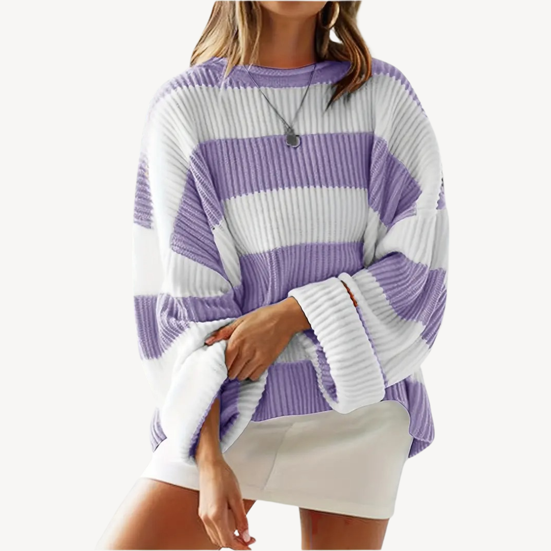 BerlinGlamour | Gestreepte oversized trui voor dames 10