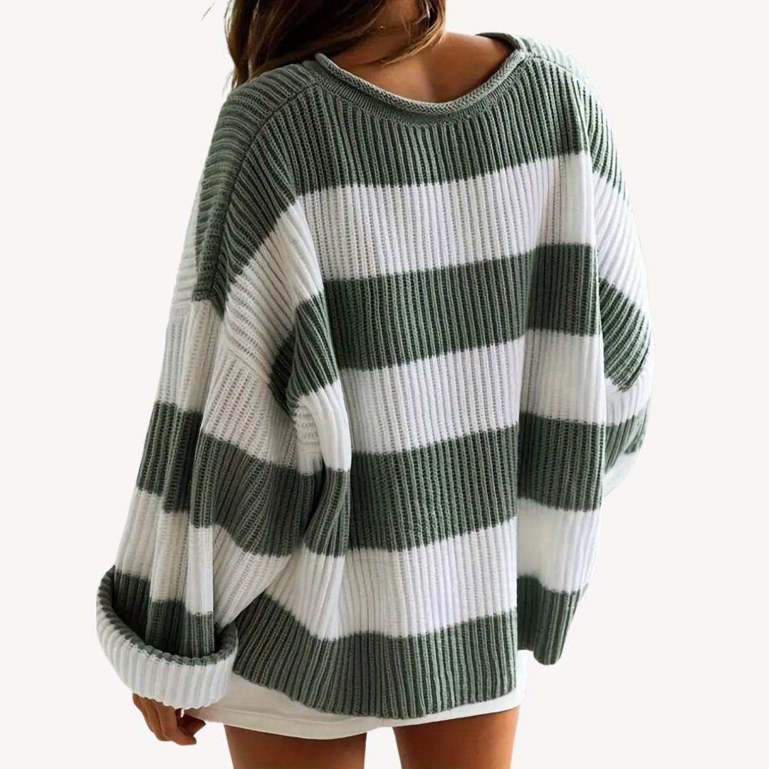 BerlinGlamour | Gestreepte oversized trui voor dames 2