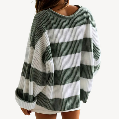 BerlinGlamour | Gestreepte oversized trui voor dames 2