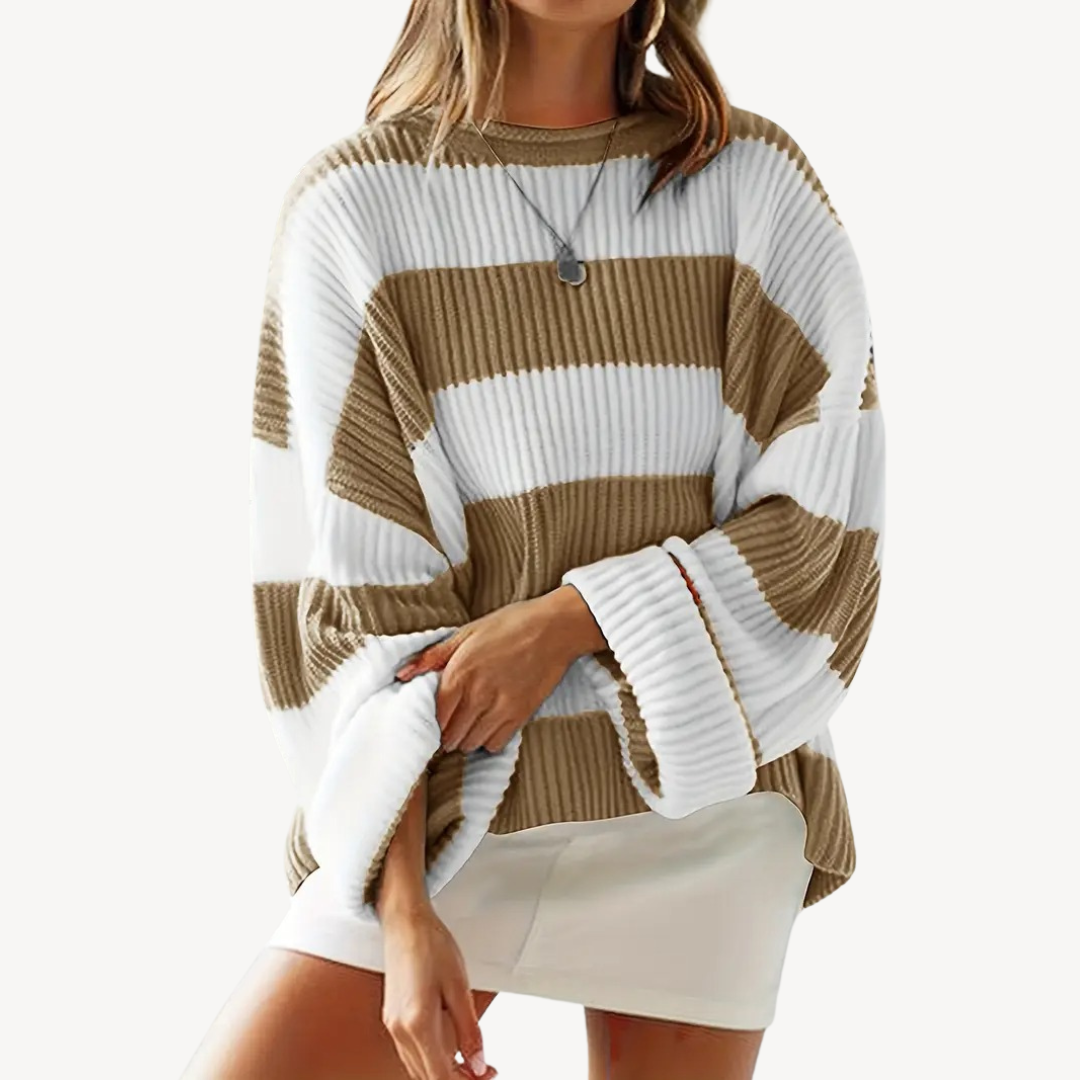 BerlinGlamour | Gestreepte oversized trui voor dames 7