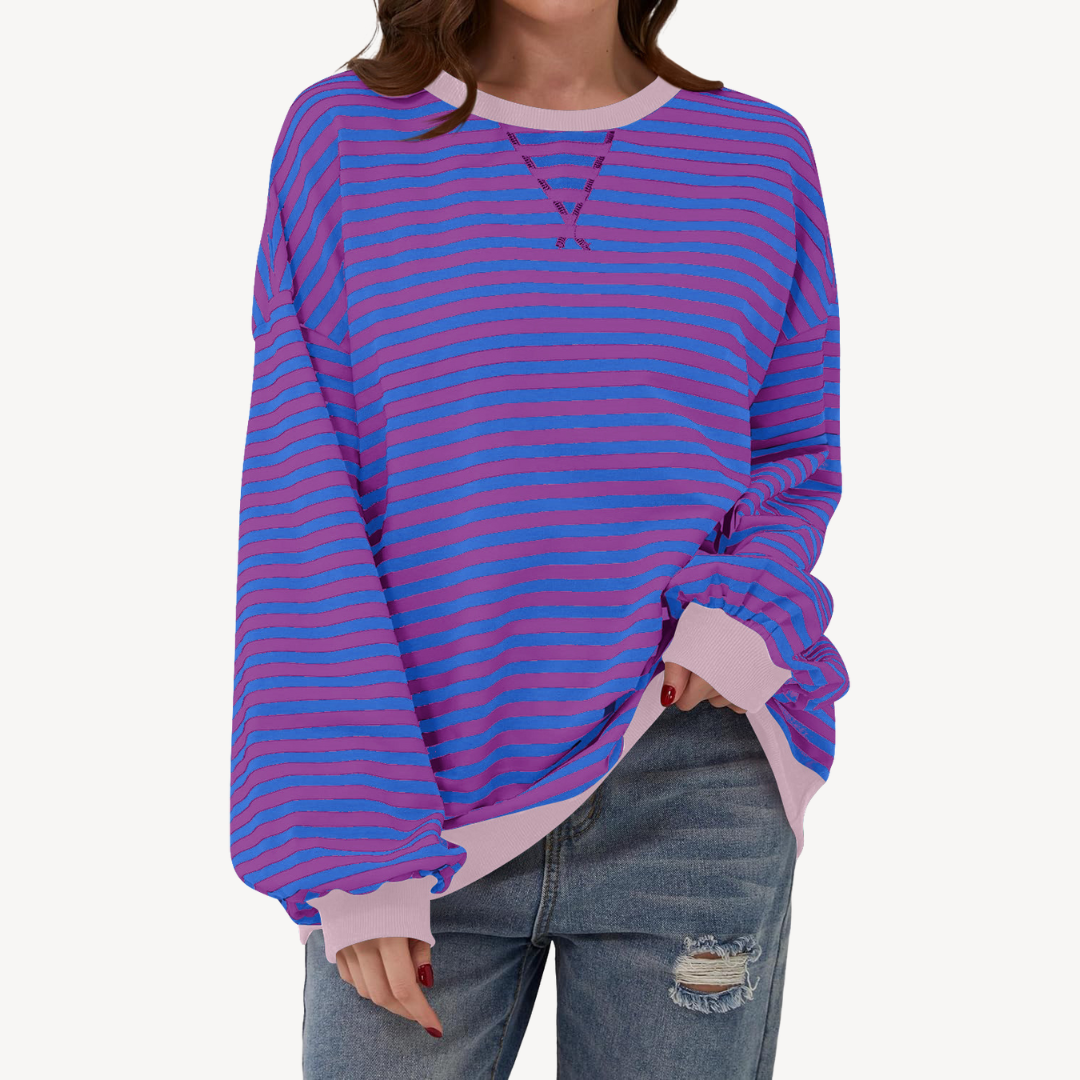 BerlinGlamour | Gestreepte top met lange mouwen voor dames 11