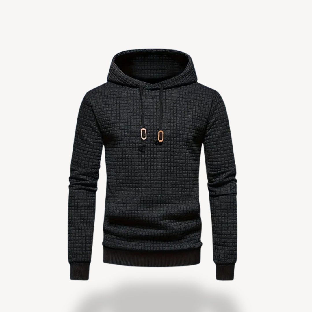 BerlinGlamour | Gestructureerde herenhoodie van polyesterbreisel 0